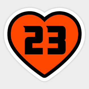 Anaheim Ducks Number 23 Mason McTavish Orange Heart Sticker